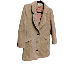 Raywood And Stein Woman's Vintage Small Herringbone Wool Coat USA Made